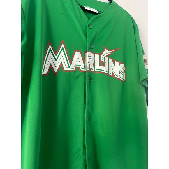 Miami Marlins stunning green jersey with Mexican flag mint condition Sz XL - Picture 4 of 7